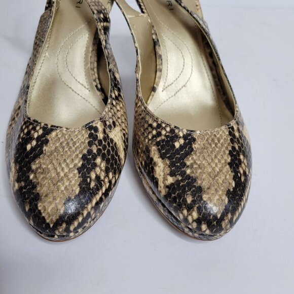 Tahari snake print platform slingback Heels Size 7M - Picture 5 of 12
